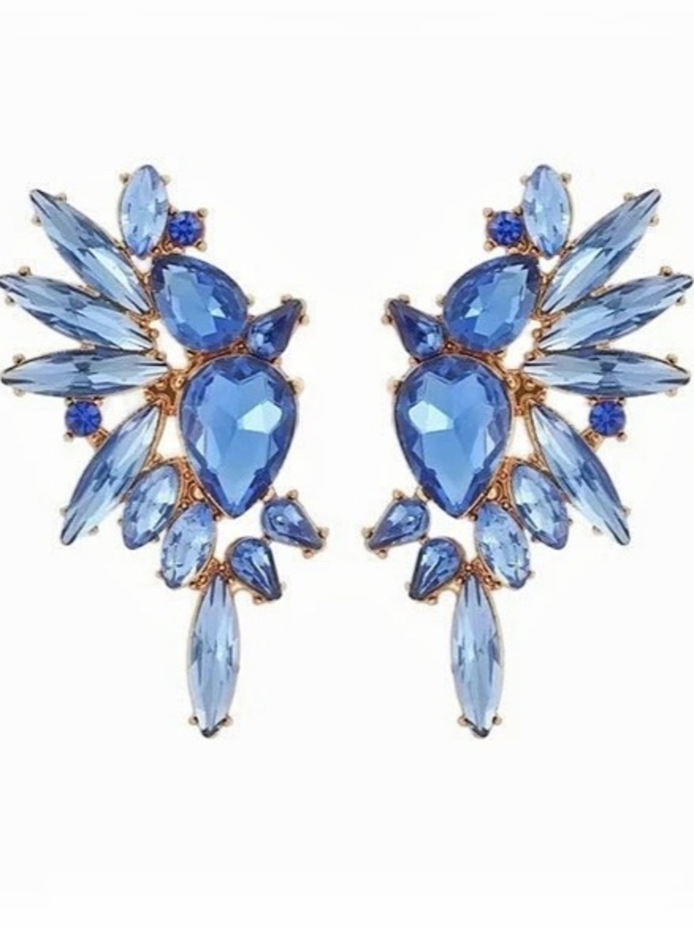 New Blue Crystal Drop Earrings